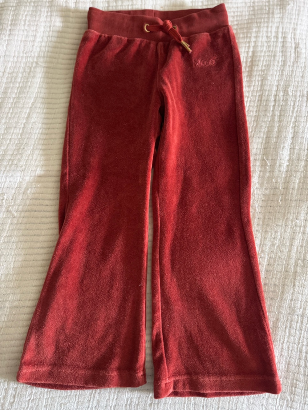 Molo Red Velour Kids Casual Pants